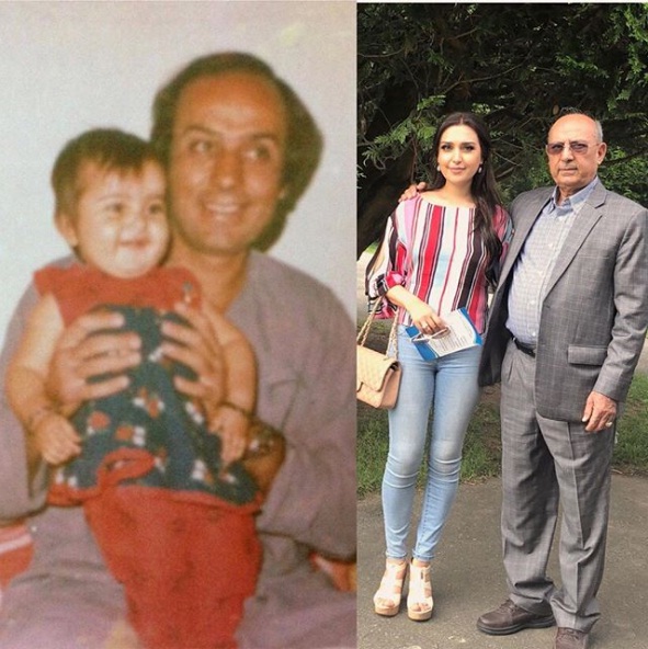 عکس پدر و دختر - مزده جمال زاده همراه پدر