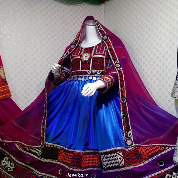 لباس گند افغانی رنگ شاد و زیبا